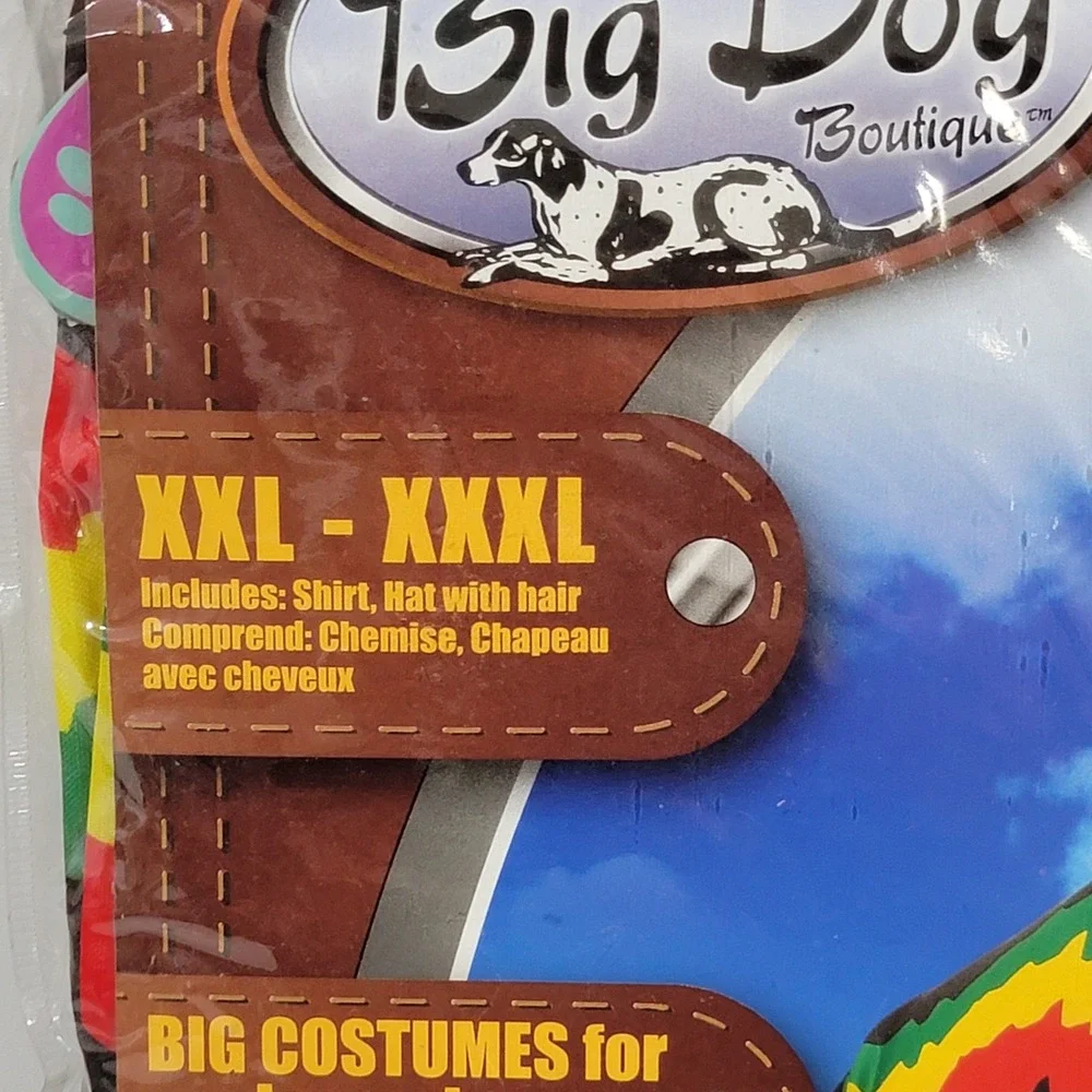 Rubies Big Dog Boutique Rasta Costume Shirt Hat with Hair XXL XXXL New